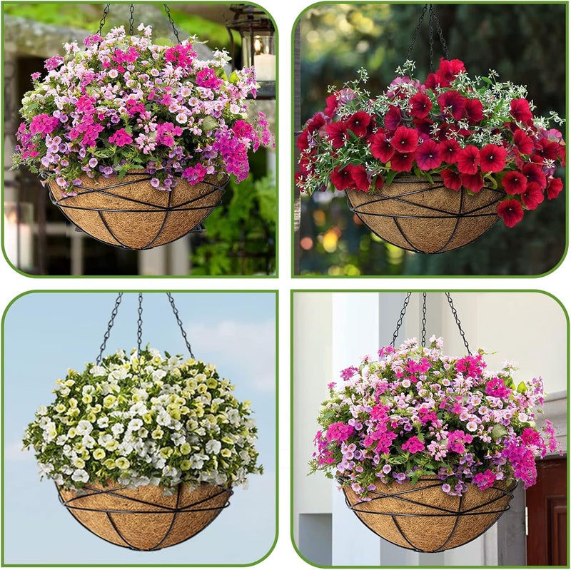 Karlliu 2 Pack 14 Inch Round Replacement Coco Liners for Hanging Basket Natural Coconut Fiber Liner for Flower Planter Pot Coco Coir Pots for Outdoor Garden Planting - Image 5